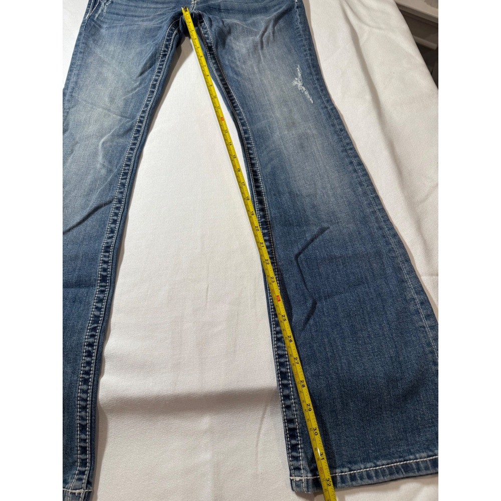 Y2K Western Low Rise Women Size 27 Miss Me Signature Bootcut Jeans Embellished - Picture 3 of 12